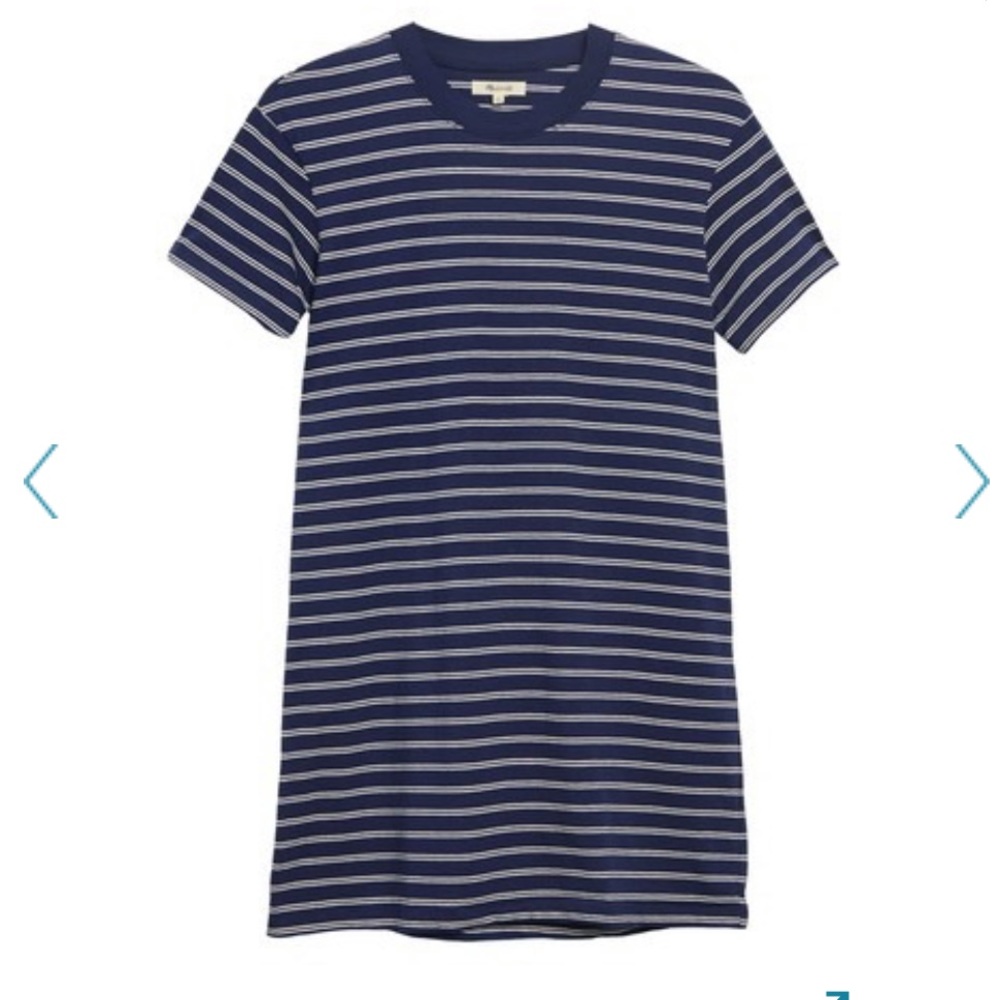 🤍 NWT Madewell Navy & White Stripe T-Shirt Dress 🤍
